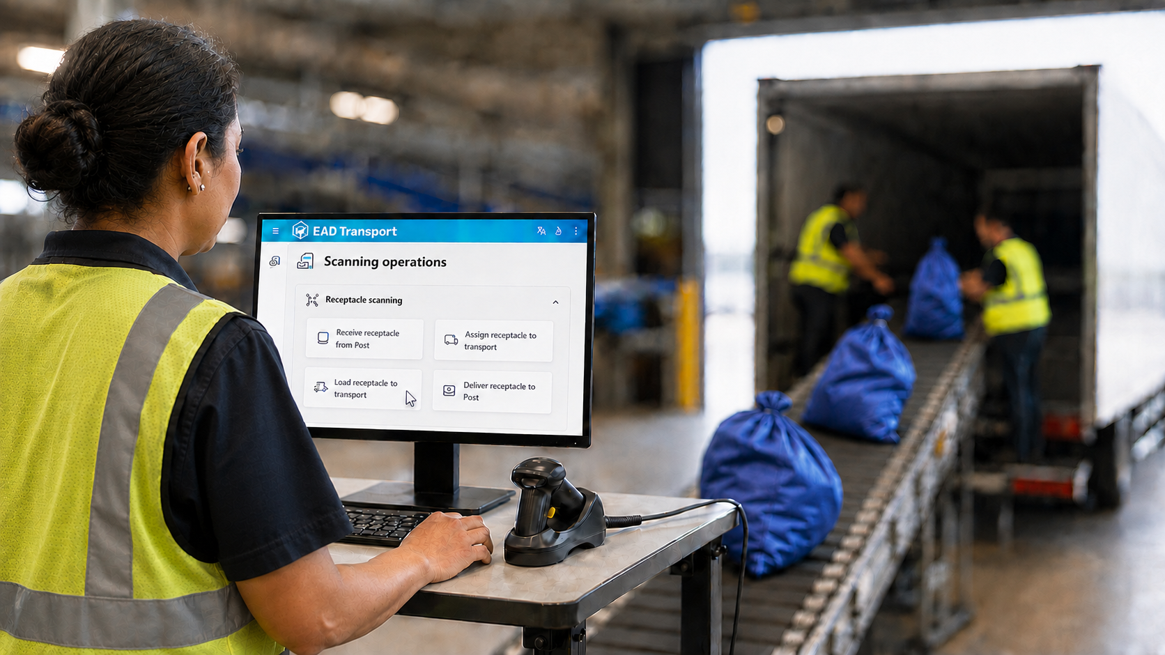 EAD Transport web interface being used at a workstation
