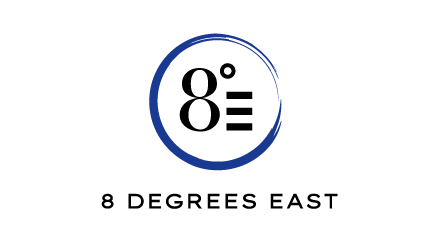 8 degrees east