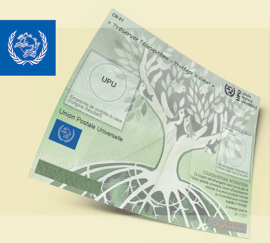 Le nouveau modèle de coupon-réponse international de l’UPU est porteur d’un message fort sur le climat